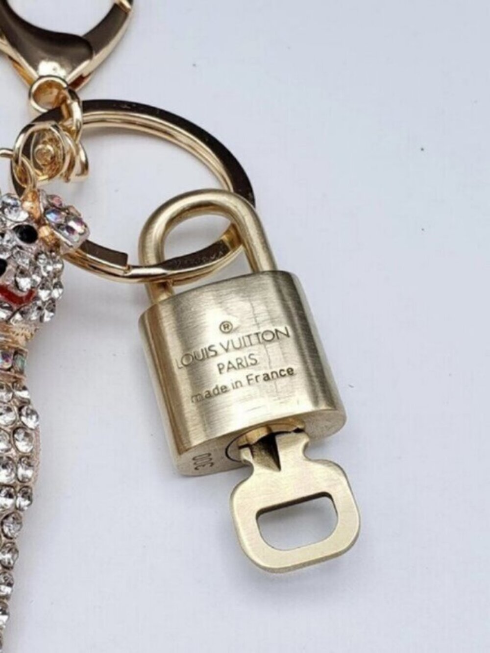 Authentic LV Gold Padlock 🔒Unbranded Dog Keychain Charm for Louis Vuitton Bags - Picture 7 of 10